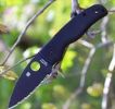 2026C SPYDERCO Shaman G-10 Black Black Blade Serrated