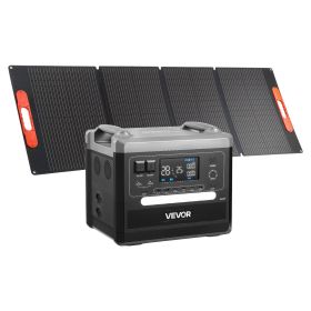 Portable Power Station, 2400W Portable Solar Generator with 200W Foldable Solar Panel, 2160Wh Expandable LiFePO4 Battery Backup with 10 Output Ports