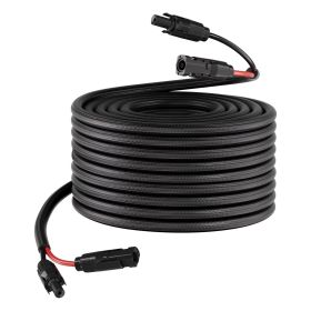 100FT Solar Panel Extension Cable, 10 AWG, Solar Panel Wire with Flame Retardant Protective Sleeving, Female and Male Connectors, IP67 Waterproof PV