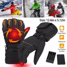 Heating Warm Gloves Battery Powered Heated Waterproof Gloves Unisex Electric Heated Gloves For Outdoor Sports Cycling Riding Skiing Skating Hiking Hu