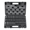 3/8" Drive Impact Socket Set, 48 Piece Socket Set SAE (5/16" -3/4") & Metric (8-22mm)6 Point Cr-V Drive Extension Bar Universal Joint & Power Drill A