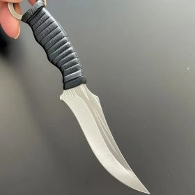 1pc Beautiful Arc-shaped Straight Knife, Made Of High-quality Steel. It Is Suitable For Various Scenarios Such As Outdoor Activities, Handicrafts, Ca