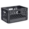 24QT Plastic Heavy-Duty Milk Crate, Black