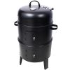 Charcoal Smoker Grill Wood Smoker Grills Outdoor Cooking 16 Inch Vertical Smoker Portable BBQ Grill for Camping, Black