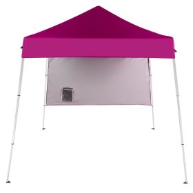 6x6ft Pop Up Canopy Tent, Outdoor Tent Canopy Foldable Portable Canopies for Camping, Patio, Easy Up Gazebo Canopy with Carry Bag Slant Legs, pink