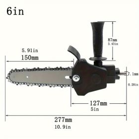 1pc, Mini Electric Drill Chainsaw, Electric Chain Saw Drill Attachment, Chain Saw Drill Attachment, Chainsaw Convertor, Chainsaw For Woodworking Gard