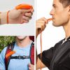 2pcs Survival Safety Whistle; Emergency Whistles With Reflective Lanyard; Self Defense Shrill Loud Blast Hiking Whistle For Kayak Lifeguard Vest Jack