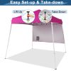 6x6ft Pop Up Canopy Tent, Outdoor Tent Canopy Foldable Portable Canopies for Camping, Patio, Easy Up Gazebo Canopy with Carry Bag Slant Legs, pink