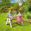 Wooden outdoor children's picnic table - Brown