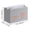 Deep Cycle Battery, 12V 100 AH, AGM Marine Rechargeable Battery, High Self-Discharge Rate 800A Current, for RV Solar Marine Off-Grid Applications UPS