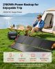Portable Power Station, 2400W Portable Solar Generator with 2PCS * 200W Foldable Solar Panels, 2160Wh Expandable LiFePO4 Battery Backup with 10 Outpu