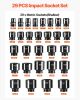 Impact Socket Set 3/4 Inches 29 Piece Impact Sockets, 6-Point Sockets, Rugged Construction, CR-M0, 3/4 Inches Drive Socket Set Impact SAE 3/4 inch -