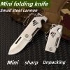 Small steel cannon mini knife: sharp and durable, compact and easy to carry and store, multi-functional design, super practical for daily express unp