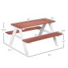 Wooden outdoor children's picnic table - Brown