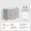 Deep Cycle Battery, 12V 100 AH, AGM Marine Rechargeable Battery, High Self-Discharge Rate 800A Current, for RV Solar Marine Off-Grid Applications UPS