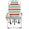 63*70*99cm Heightened Oxford Cloth Silver White Aluminum Tube Bearing 100kg Beach Chair Rainbow Stripes