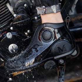 Motorcycle Rain Boots Men's Summer Youth Outdoor Non-slip Wading Shoes Fashion Low Top Flat Work Shoes Rubber Shoes (Option: Black-39)