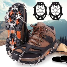 Shoe Ice Claws, Traction Shoe Nails, Ice and Snow Grip Straps with 19 Stainless Steel Nails, Shoe Claws Anti-Slip Boot Nails, Suitable for Walking, J (Model: L)