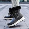 Winter new high tube warm large size women's shoes plus velvet snow boots fashion women's boots 36-43